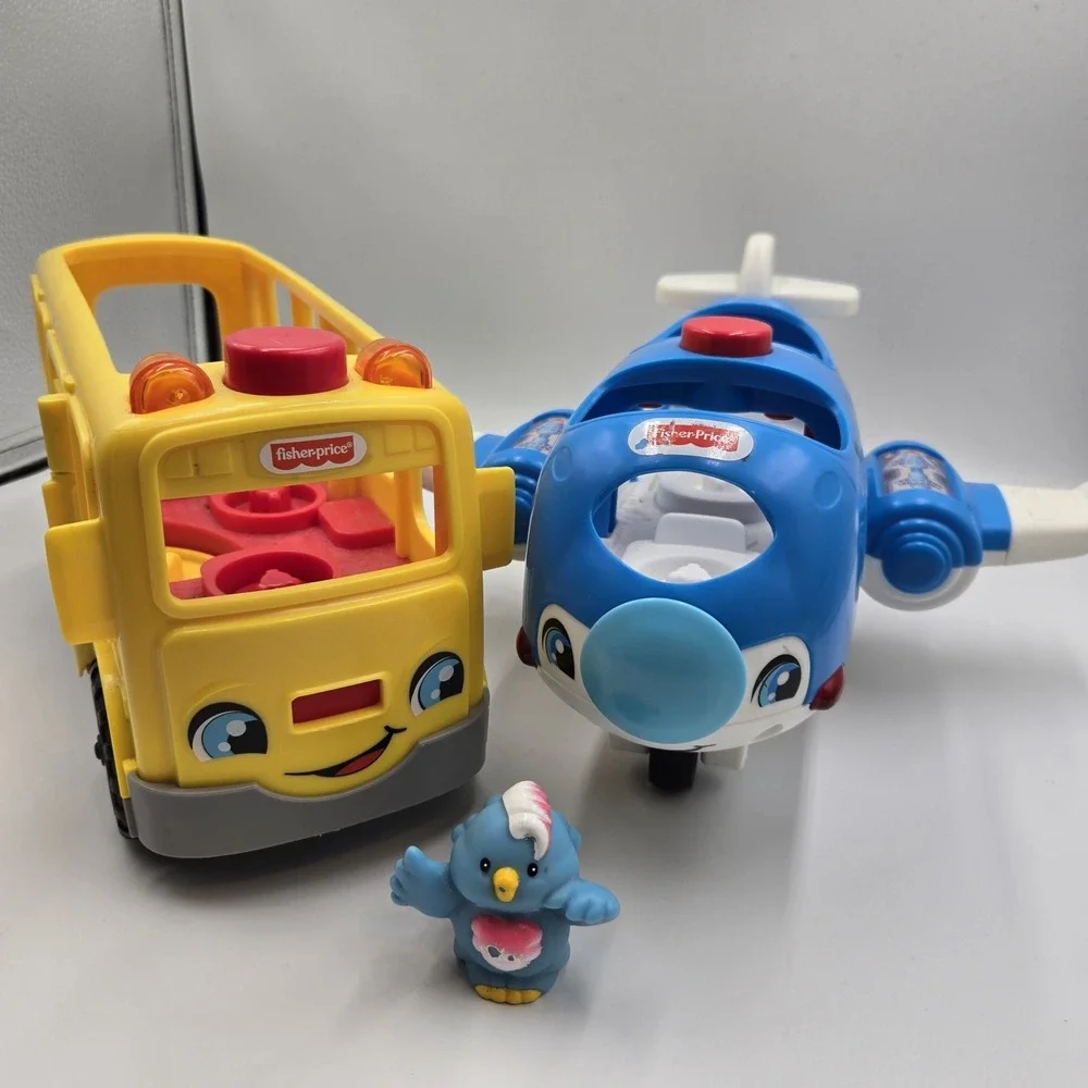 Fisher Price Little‎ People Sit With Me Sights And Sound School Bus & Airplane